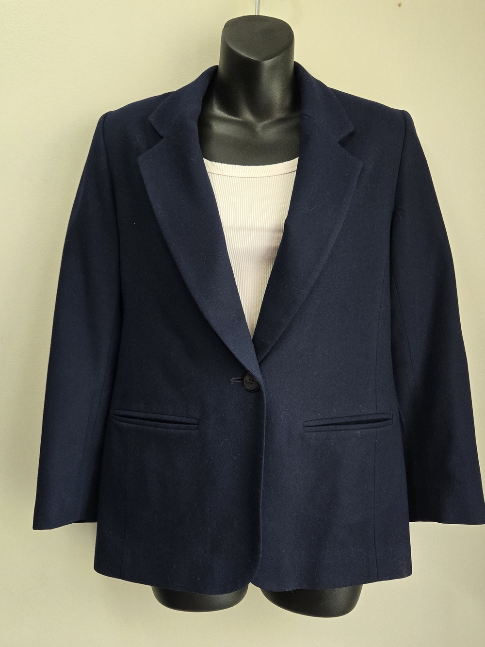 Vintage PENDLETON PETITE Womens Blazer Jacket Blue 100% Wool Size 4 Preppy